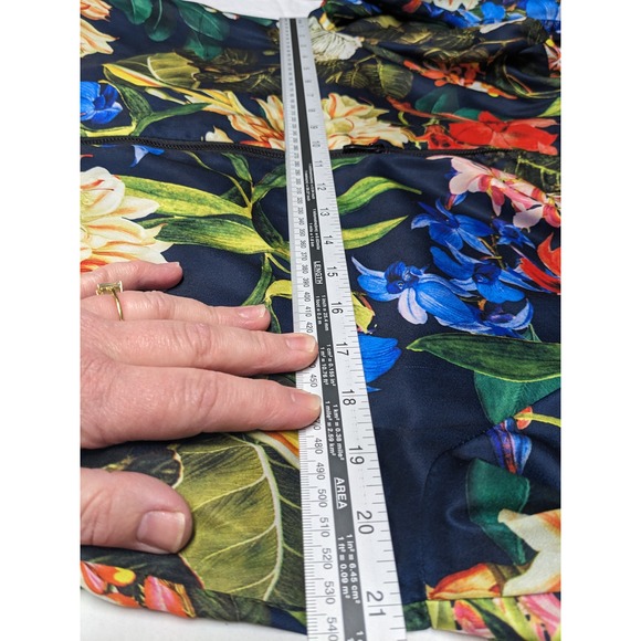 Gibson & Latimer Womens Floral Bomber Jacket Navy Blue Zip Up Medium LA3581SYP - Picture 5 of 10